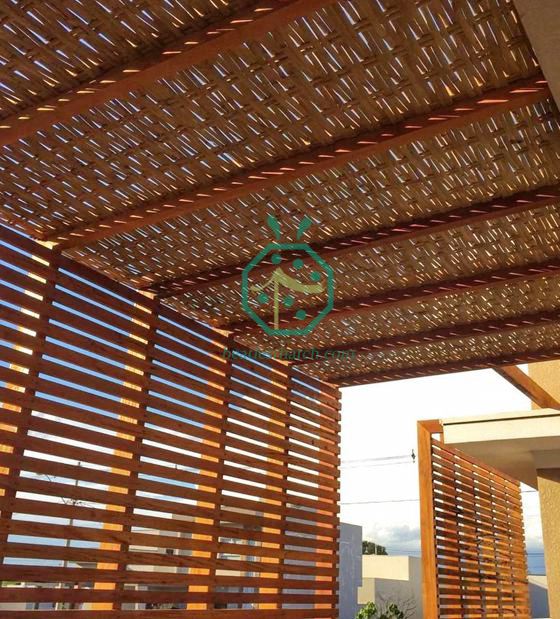 July Shipment Of Synthetic Wicker Woven Ceiling Panel For Singapore