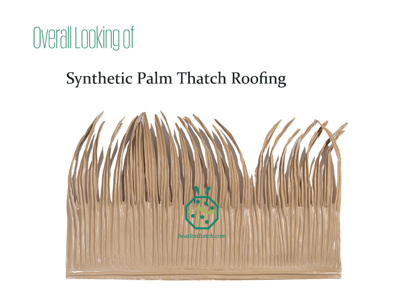 Synthetic resin palm thatch tiles for resort hotel overwater bungalow construction in tropical countries Synthetic resin palm thatch tiles for resort hotel overwater bungalow construction in tropical countries
