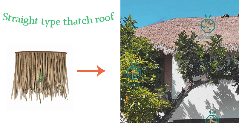 Straight looking fiber resin thatch roof for palapa construction Straight looking fiber resin thatch roof for palapa construction