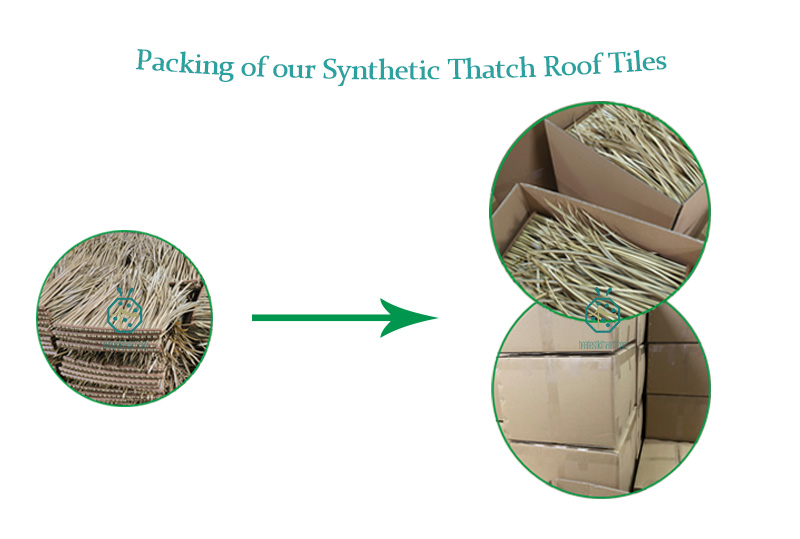 Packing of our Synthetic Thatch Roof Tiles Packing of our Synthetic Thatch Roof Tiles