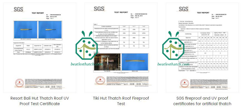 Fire retardant certificate for artificial makuti thatch roof tiles Fire retardant certificate for artificial makuti thatch roof tiles