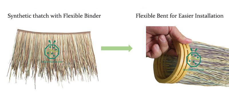 Easier bent flexible binder faux makuti thatch roof products for lodge house decoration Easier bent flexible binder faux makuti thatch roof products for lodge house decoration