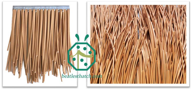 Irregular edge faux thatched roof to make flat looking thatched roof Irregular edge faux thatched roof to make flat looking thatched roof