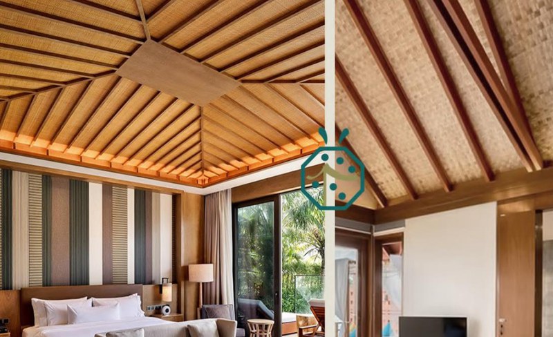 Synthetic Bamboo Weave Mat for Wall And Ceiling Decoration For Beach Resort Hotel Bungalow Villa Cottage Synthetic Bamboo Weave Mat for Wall And Ceiling Decoration For Beach Resort Hotel Bungalow Villa Cottage