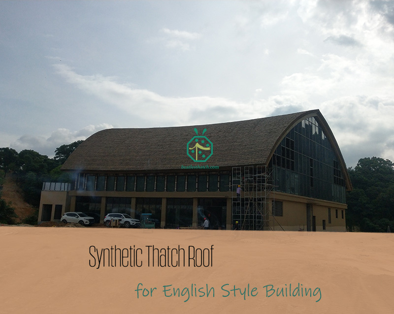Synthetic reed thatch roof for waterfront landscape design for beach hotel villas Synthetic reed thatch roof for waterfront landscape design for beach hotel villas