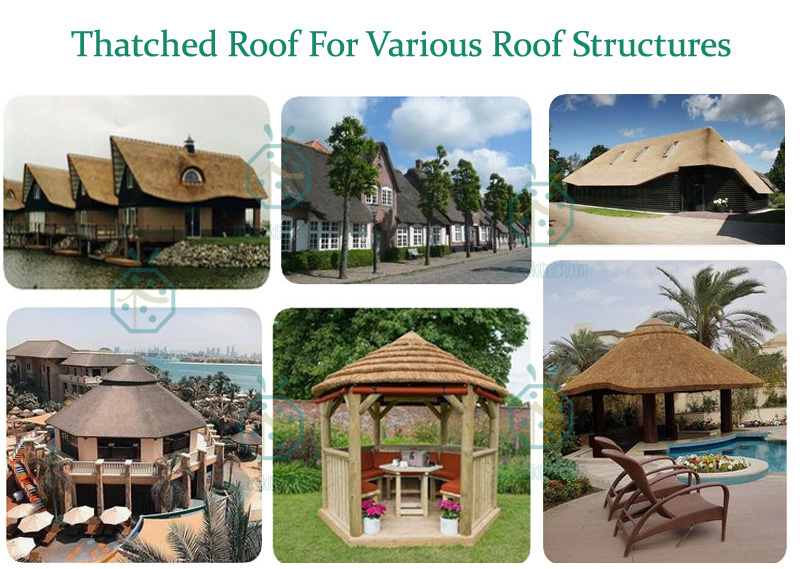 Plastic cane thatch roof tiles for various chalet building construction for parks, gardens, farms, villages, waterfront villa Plastic cane thatch roof tiles for various chalet building construction for parks, gardens, farms, villages, waterfront villa