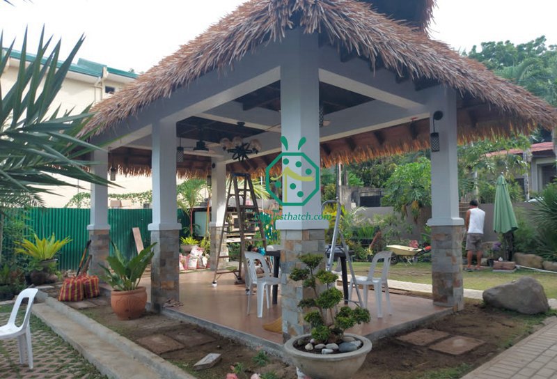 Plastic anahaw thatch roof project for Homestay Inn of Luzon Island in Philippines Plastic anahaw thatch roof project for Homestay Inn of Luzon Island in Philippines