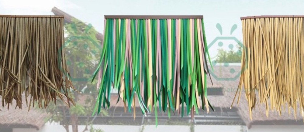 Colors Plastic Resin Raffia Thatch Roof for Timber House Decoration Colors Plastic Resin Raffia Thatch Roof for Timber House Decoration