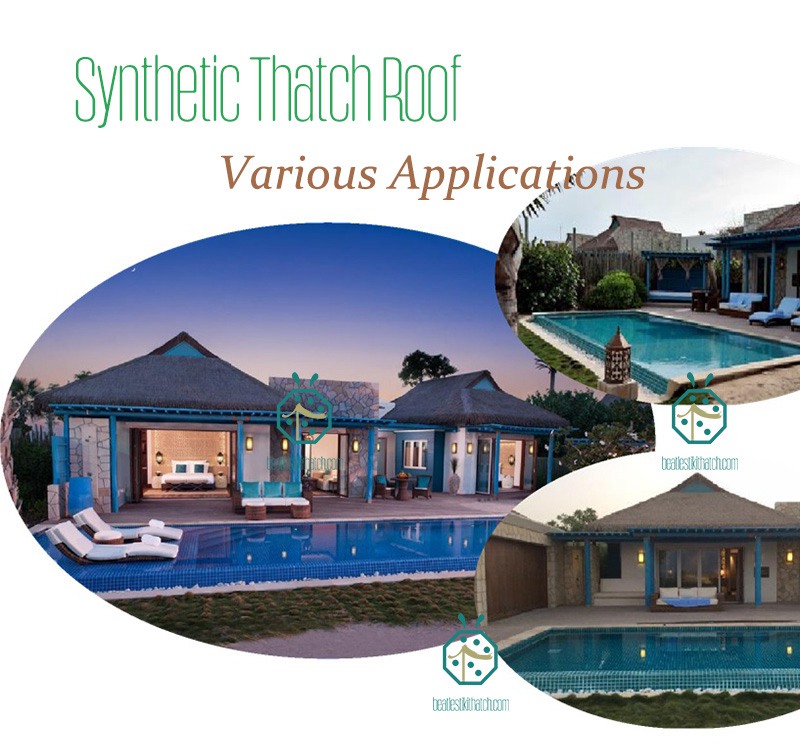 Fake bamboo thatch roof covering panels for various outdoor entertainment facilities, include resort lodge roof repairs, SPA, swimming pool, waterfront theme park, shopping mall beer house Fake bamboo thatch roof covering panels for various outdoor entertainment facilities, include resort lodge roof repairs, SPA, swimming pool, waterfront theme park, shopping mall beer house