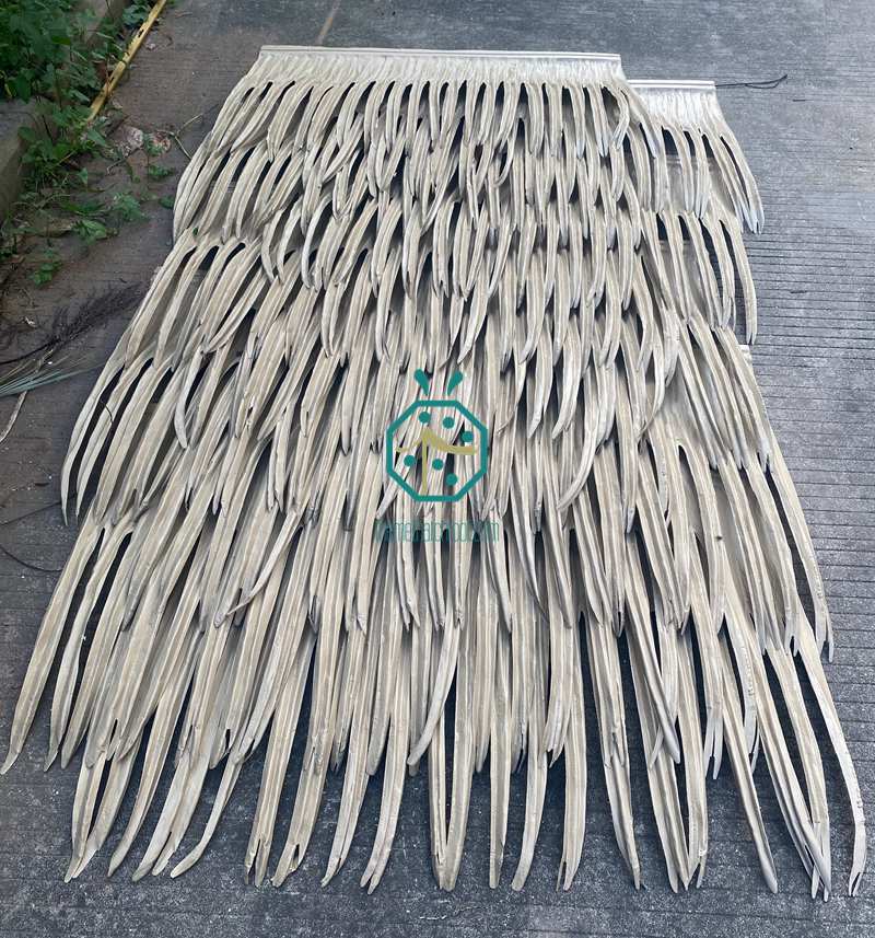 Beige Artificial Palm Thatch Roof Beige Artificial Palm Thatch Roof