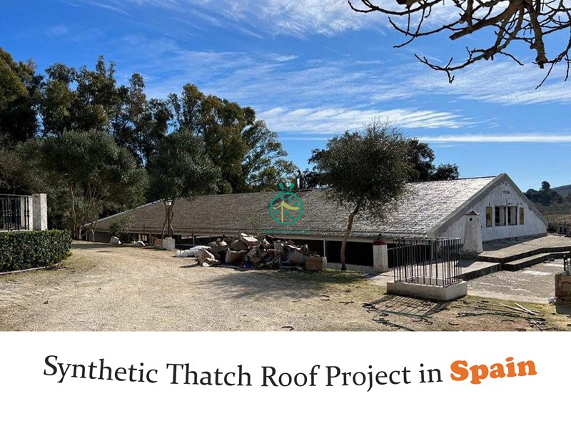 Artificial Kajan thatch roof panels for mountain hotel guestroom roof refurbishment project Artificial Kajan thatch roof panels for mountain hotel guestroom roof refurbishment project