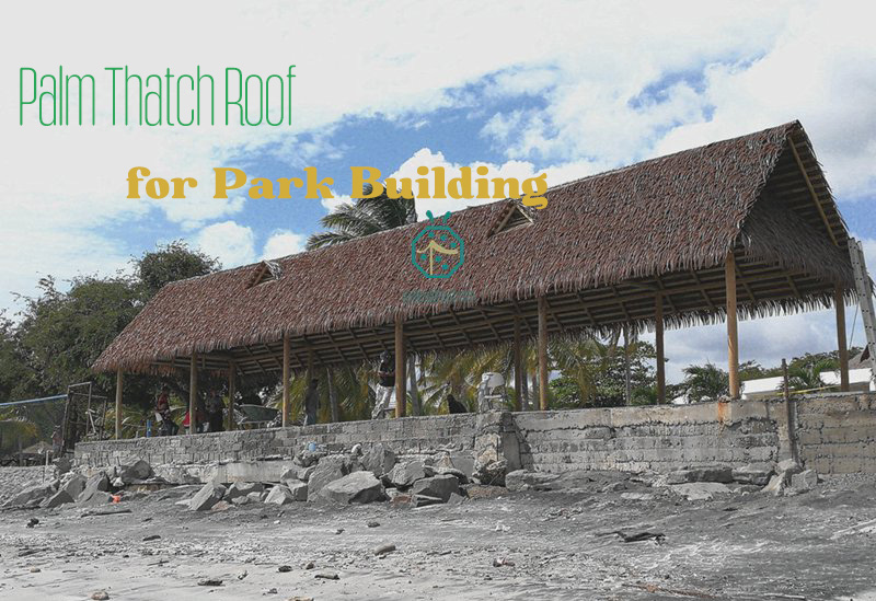 Faux plam thatch roof for waterfront outdoor park facilities Faux plam thatch roof for waterfront outdoor park facilities