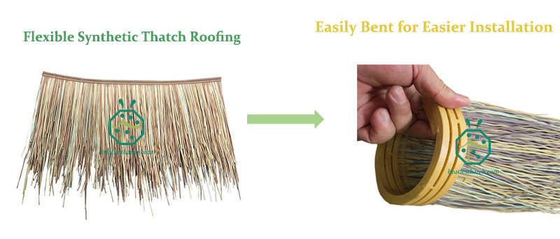 Easily Bent Synthetic Straw Thatch Roofing for Resort Hotel Villa or Theme Park Decoration Easily Bent Synthetic Straw Thatch Roofing for Resort Hotel Villa or Theme Park Decoration