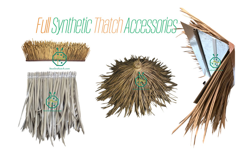 Various fake thatch roof tiles accessories