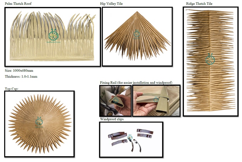 Full palm thatch roofing system