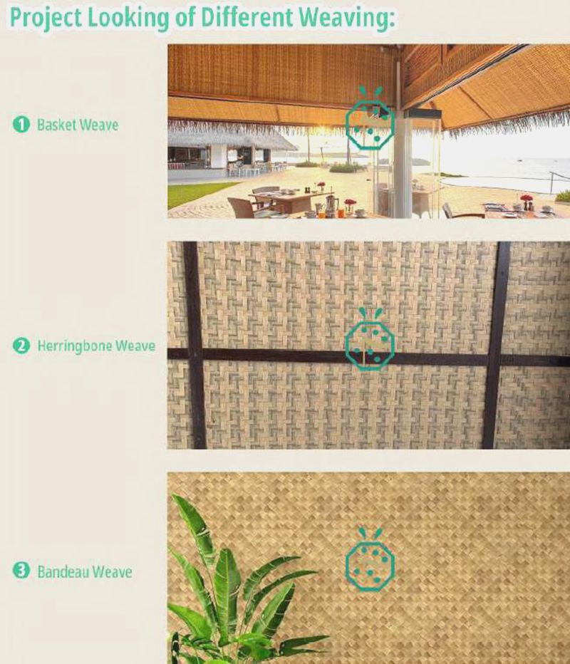 Artificial Bamboo Weave Mat For Palapa Sunshade Structure Wall And Ceiling Artificial Bamboo Weave Mat For Palapa Sunshade Structure Wall And Ceiling