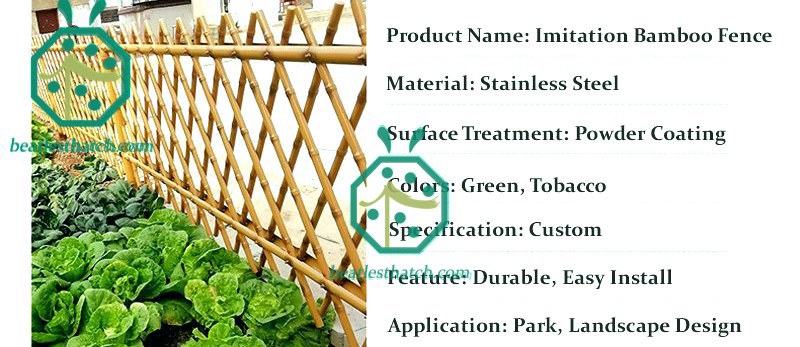 Garden or park landscape decoration steel bamboo fence screening poles Garden or park landscape decoration steel bamboo fence screening poles