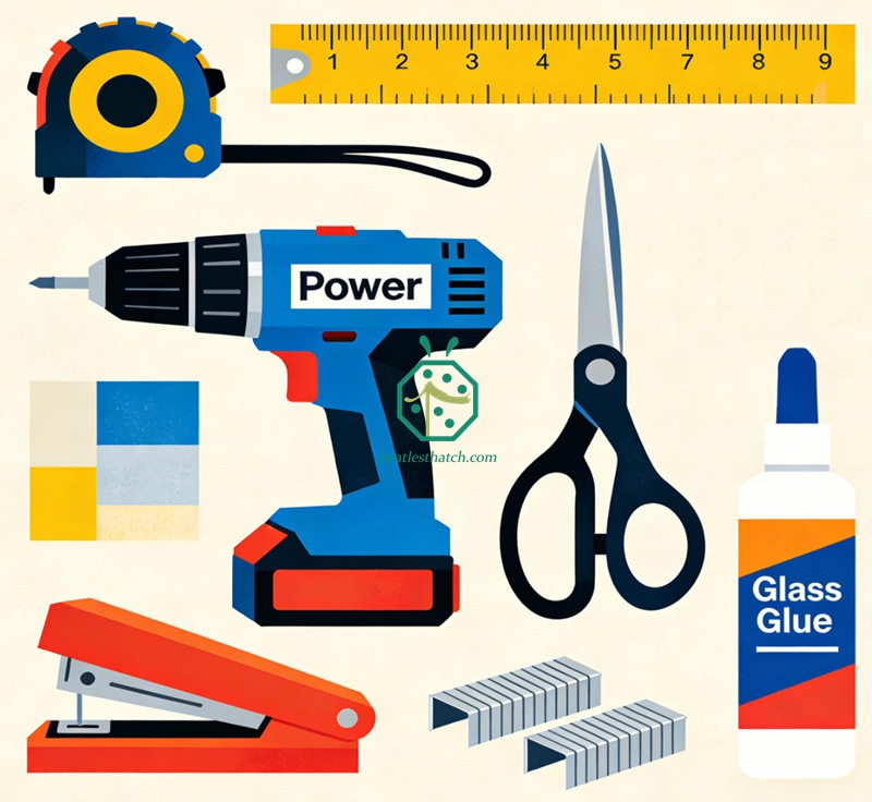 Installation tools for woven bamboo panels
