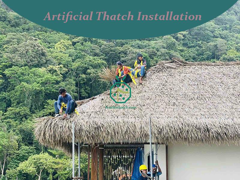 Installation of synthetic gazebo thatch roof panels Installation of synthetic gazebo thatch roof panels