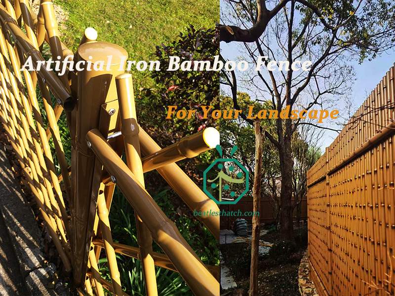 Garden or park landscape decoration steel bamboo fence screening poles Garden or park landscape decoration steel bamboo fence screening poles