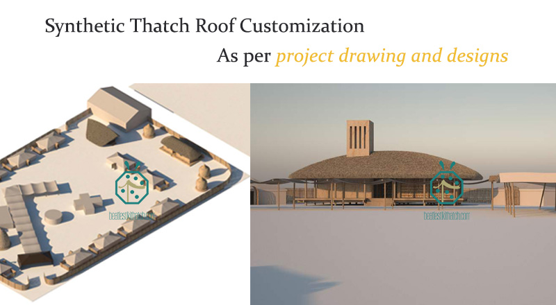 Synthetic Reed Rod Thatched Roof For Bungalow Structures Synthetic Reed Rod Thatched Roof For Bungalow Structures