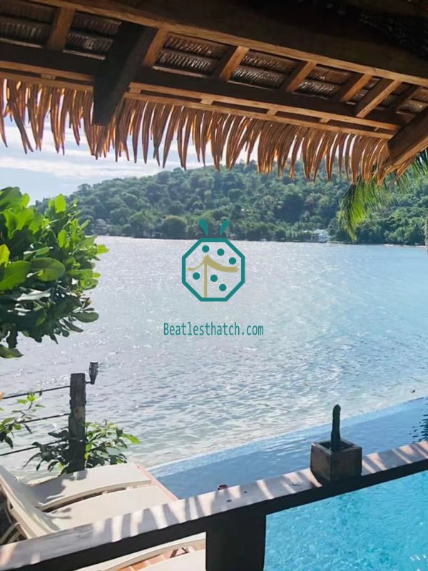 Philippines Cottage Fire Rated Artificial Palm Thatch Roofing Resort