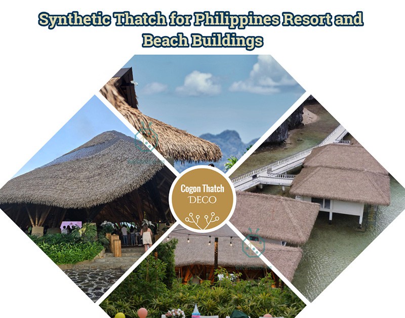 Synthetic Thatch for Philippines Resort and Beach Buildings