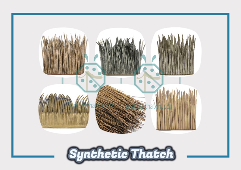 Artificial thatch roof tiles from China for resort hotel and backyard patio construction Artificial thatch roof tiles from China for resort hotel and backyard patio construction