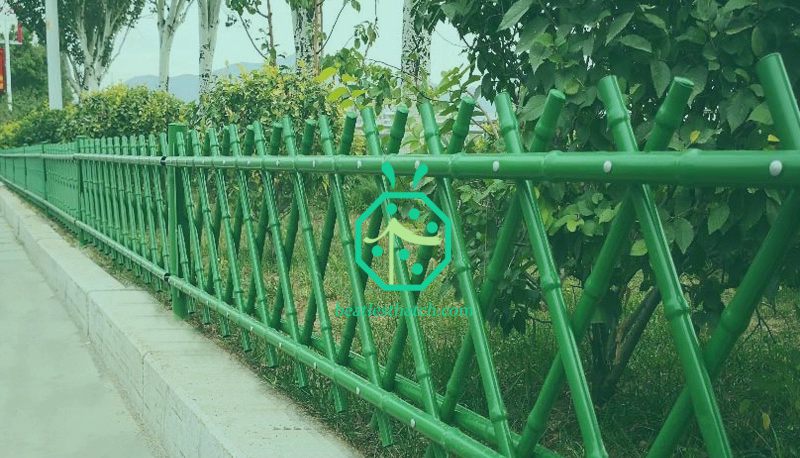Garden or park landscape decoration steel bamboo fence screening poles Garden or park landscape decoration steel bamboo fence screening poles