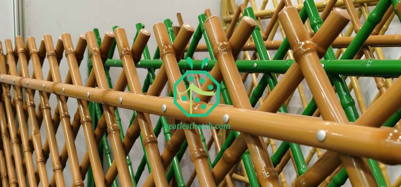 Garden or park landscape decoration steel bamboo fence screening poles Garden or park landscape decoration steel bamboo fence screening poles