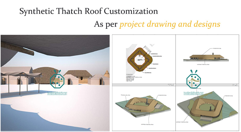 Synthetic Africa Reed Thatch Roof Customization