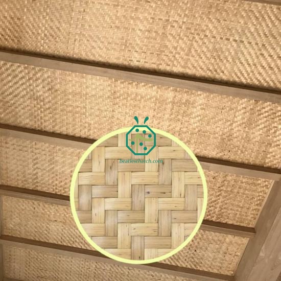 Size Customizable Fireproof Artificial Bamboo Woven Ceiling Mat New Zealand