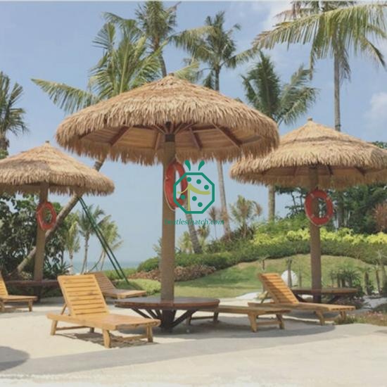 Swimming Pool Umbrella Windproof Artificial Thatch Roof System for Resort Hotel