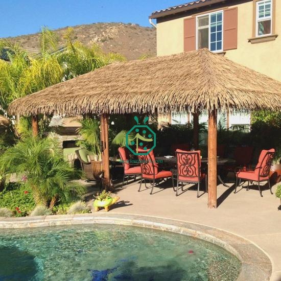 UV-Retardant Plastic Attap Thatch Roof Panels For Wooden Shelter