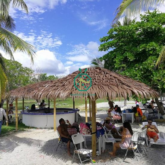 Fake Thatch Panels for Bohio Building Thatch Roof Renovation in Panama