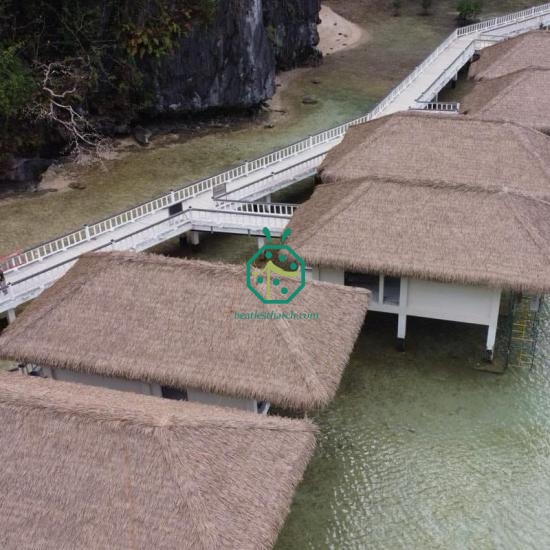 Philippines Resort hotel Faux Nylon Thatch Roofing Materials