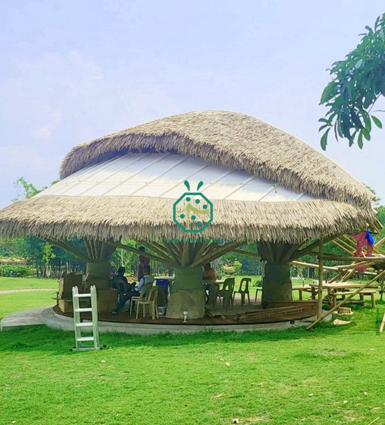 Synthetic Nipa Roof for Ecological Park Eco Farm Patio in Philippines